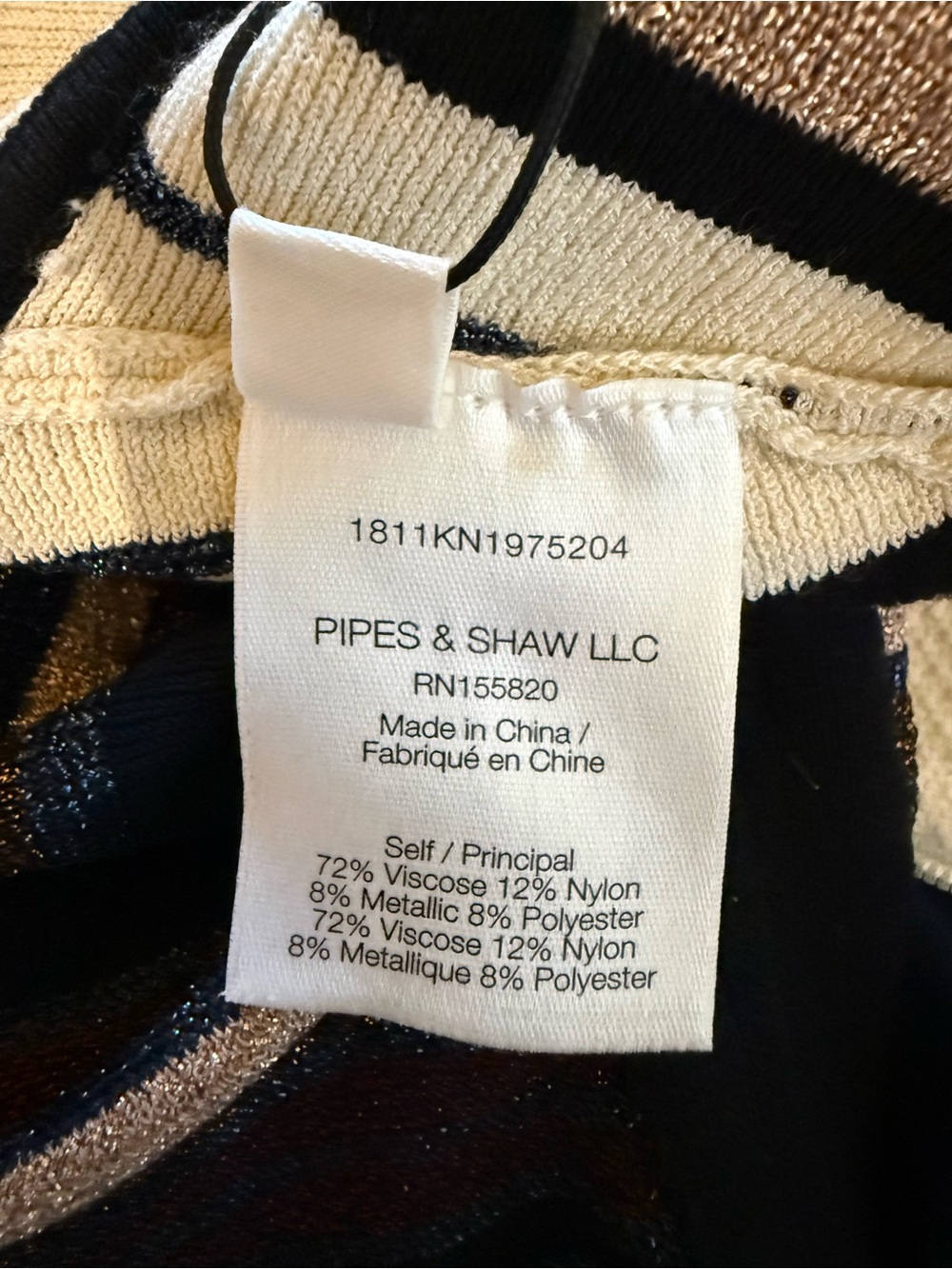 Veronica Beard Lupe Dickey Striped Hooded Knit Scarf - Multicolor . ZIPs inside - Picture 4 of 4